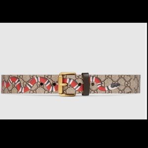 GG Supreme Gucci belt with Kingsnake print, EC, Authentic, Size 90-36.
